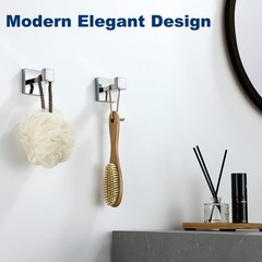 Polished Chrome SUS304 Stainless Steel Heavy Duty Wall Mount Towel Hook 2 PCS