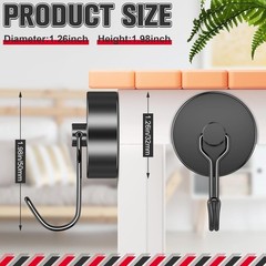 4 Pack 110LBS Magnetic Hooks Heavy Duty Neodymium Magnet Hooks for Hanging, Magn
