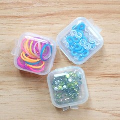 40pcs Mini Small Clear Plastic Storage Box Hook Jewelry Earplugs Container Case