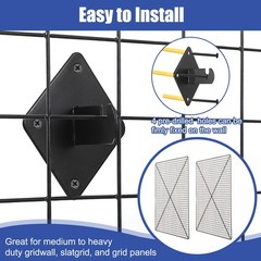 32 Pcs Black Gridwall Mount Brackets, Screws, Grid Wall, Slatgrid, Panel, Set
