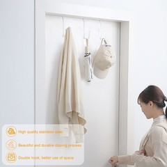 4 PCS Double Sided Over The Door Hooks Hanger Towel Bathroom Coat Rack Hat