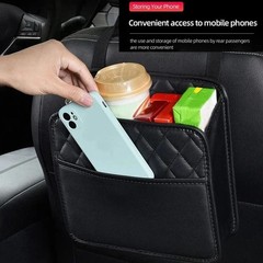 PU Leather Car Seat Organizer Storage Bag Universal Auto Backseat Pocket