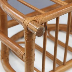 Vintage Rattan Magazine Rack Mid Century Modern 17 1/2L X 15 1/2H X 9 1/4W