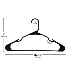 Plastic Clothes Hangers – 50 Pack, Lightweight & Durable – Everyday Use – Black