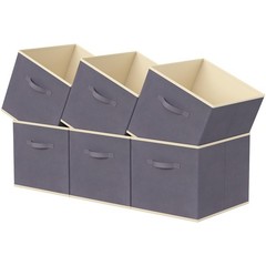 Lifewit Storage Cubes, Foldable Decorative Fabric 6pcs-11INCH, Gray