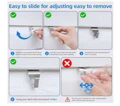 20 Pack Stainless Steel Vinyl Siding Hooks No Drill Siding Hangers for Lights