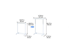 Adjustable Rolling Garment Rack Metal Clothes Hanger Stand Chrome White