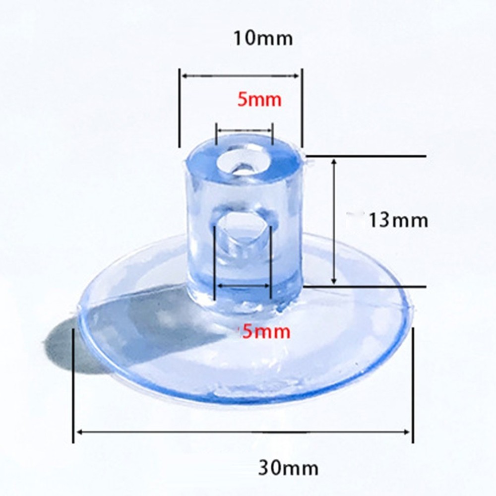 30mm Dual Hang Suction Cup With Side Hole Plastic Rubber Suckers Set