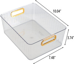 Idotry 6-Pack Clear Pantry Storage Bins, Plastic Organizer Bins