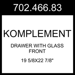IKEA KOMPLEMENT Drawer With Glass Front White 19 5/8×22 7/8″ 702.466.83