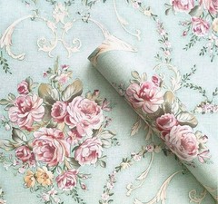 Vintage Floral Self Adhesive Wall Paper Shelf Liner 17.7″W X 100″L Green