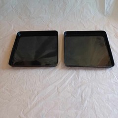 2 Black Tin Metal Trays for organizing-accessories-parts 9 1/2″ x 1″ each