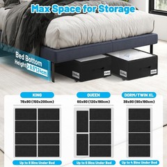 Under Bed Storage with Wheels, 2-Pack 10″ Height XXL 60L Rolling Storage Bins…