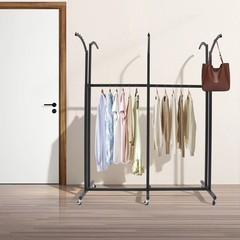 Adjustable Height Garment Rack With Six Universal Wheels 45.6*19.6*55.12-70.87in