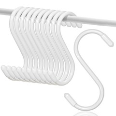 Tingheng 10 Pack 3 Inch Vinyl Coated S Hooks, Heavy Duty S Hooks White with S…