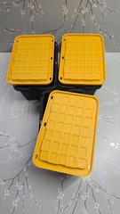 Lowe’s Teeny Tote Black & Yellow Mini Plastic Storage Totes New w/Tag 3 Pack
