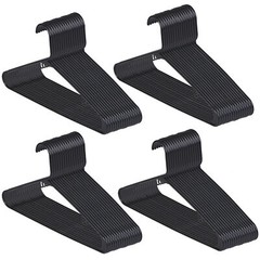 Premium Quality Clothes Hangers (100 Pack) Plastic Gallus Shirt Hanger Black