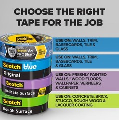PROSharp Painter’s Tape 1.5 Inch Wide (1.41 in x 60 yd) 1 Roll Blue Tape Prot…