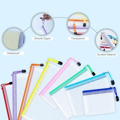 VVCOIIROEI 32pcs Mesh Zipper Pouch B4 A4 B5 A5 B6 A6 Bill B8, 8 Color-32pcs