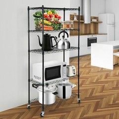 2PCS 5-Tier Wire Shelving Unit Rack Large Space Shelves Stroage Rolling 4 Wheels