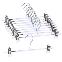 10/20/60/80PCS Skirt Hangers with Clips, Metal Pants Hangers For Clothes Trouser