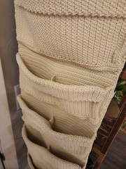 IKEA LIDAN Ivory Crochet 9 Pocket Hanging Storage Organizer 12 1/2 x 42 1/2″
