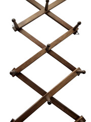 Dark Natural Wood Accordion Wall Hanger Expandable Rack Wall Mounted 17 Peg