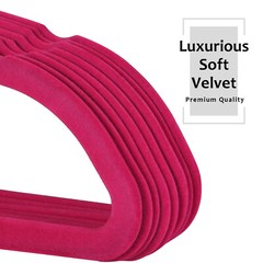50/100pcs Premium Velvet Hangers Non-Slip w/Finger Clips and Tie Rack Ultra Slim