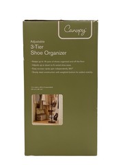 OBO👟⭐ NEW CANOPY 3-TIER ADJUSTABLE SHOE ORGANIZER FREESTANDING STORAGE RACK 👟⭐