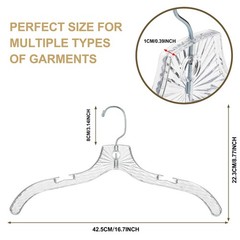 Quality Clear Plastic Hangers 12 Pack – Durable Crystal Cut Heavy Duty Hanger…