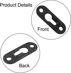 30 Pcs Black Single Keyhole Hangers with 60 Pcs Screws, 44 X 16 Mm Metal