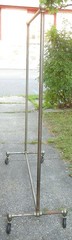 ANTIQUE ART DECO INDUSTRIAL GARMENT CLOTHING IRON & BRASS RACK