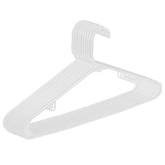 100PCS Clothes Hanger Durable Plastic Hangers Skirt Suit White Standard Non Slip