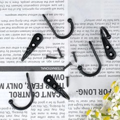 10 PCS Coat Hooks Wall Mounted, Premium Black Heavy Duty Metal Wall Hooks for
