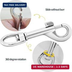 4Pcs Flag Clips Swivel Snap Hook – 2.72″ Metal Clips Heavy Duty for Flagpole Rop