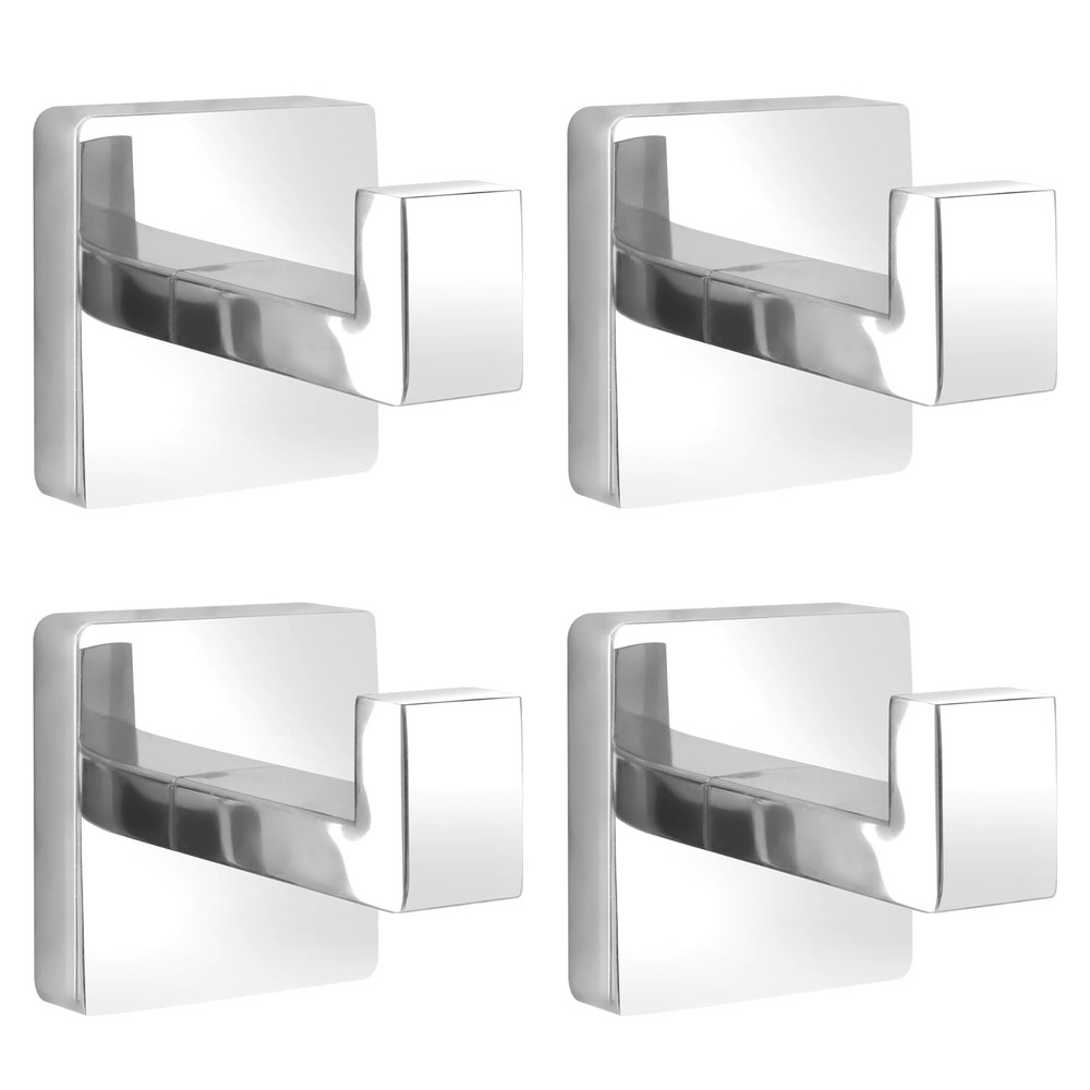 Towel Hooks for Bathrooms Robe Hook Coat Hook 4 Pack Polished Chrome Stainles…