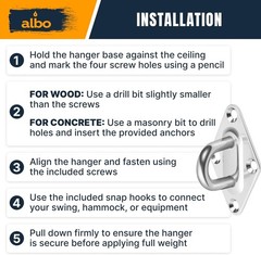 Heavy Duty Swing Hangers, Ceiling Mount Hooks for Hammocks, Yoga & Fitness