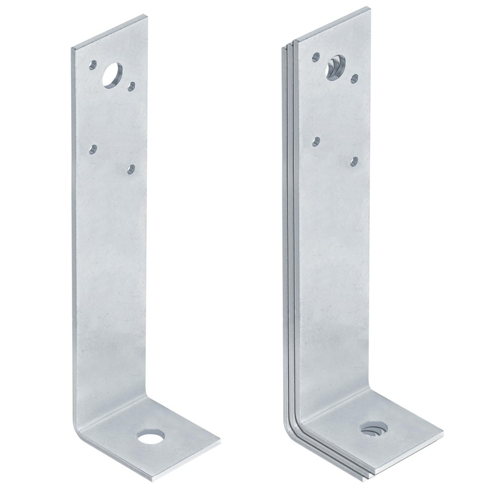 4 PCS L Shaped Concrete Angle Bracket Post Anchor For Deck 23/8x2x10 Inch