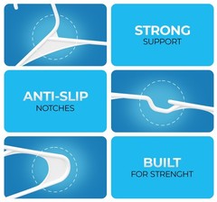 Heavy-Duty Non-Slip Plastic Clothes Hangers – 20/50 Pack, White & Black