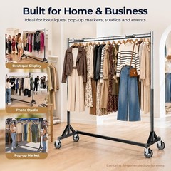 HOKEEPER Z Rack for Clothes Heavy Duty Clothing Rack 500 LBS with Display Arms