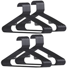 Clothes Hangers (100 Pack) Plastic Premium Quality Gallus Shirt Hanger Black