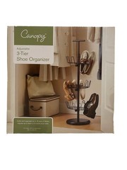 OBO👟⭐ NEW CANOPY 3-TIER ADJUSTABLE SHOE ORGANIZER FREESTANDING STORAGE RACK 👟⭐