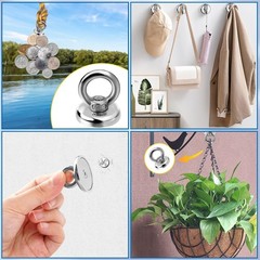 Magnetic Hooks Heavy Duty 10 Pack, 60 lbs Pulling Force Rare Earth Magnets wi…