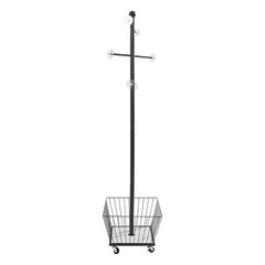 Movable Clothing Rack, 15.7*66in Metal Coat Rack Tree With Storage Basket & Rods