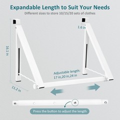 Over The Door Clothes Hanger, Foldable Drying Rack for Coat, Jacket Organizer