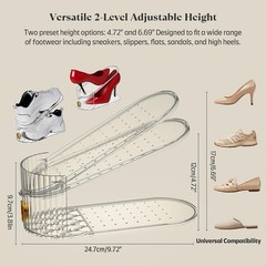 10 Pack Clear Adjustable Double Layer Shoe Stackers Space Saver