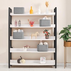 Small Storage Baskets Woven Cotton Rope Shelf Book Bin Grey 12.5×9.1×7.9 4 Pack