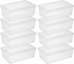 8 Pack Stackable Clear Shoe Storage Bins with Lids – Organize Your Shoes!