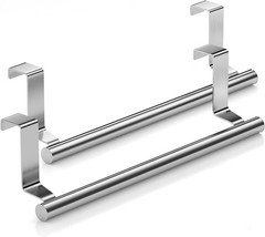 Stainless Steel Over Door Towel Rack Bar Holders for Universal Fit on Over