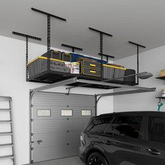 3X6FT Overhead Garage Storage Rack, 26″-40″ Height Adjustable Garage Ceiling Sto